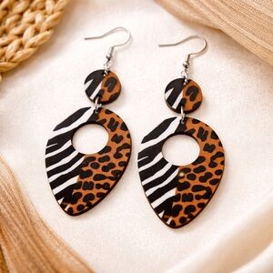 NWOT Mixed Animal Print Earrings